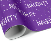 Weihnachts-NAUGHTER Text mit Schneeflocken Geschenkpapier (Rolleneckpunkt)