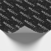 Weihnachts-NAUGHTER Text mit Schneeflocken Geschenkpapier (Ecke)