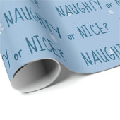 Weihnachts-NAUGHTY oder ICE-Text auf Schneeflocken Geschenkpapier (Rolleneckpunkt)