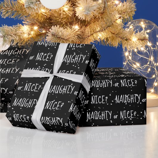 Weihnachts-NAUGHTY oder ICE-Text auf Schneeflocken Geschenkpapier (Feiertage)
