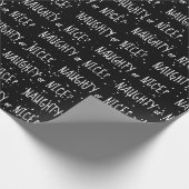 Weihnachts-NAUGHTY oder ICE-Text auf Schneeflocken Geschenkpapier (Ecke)