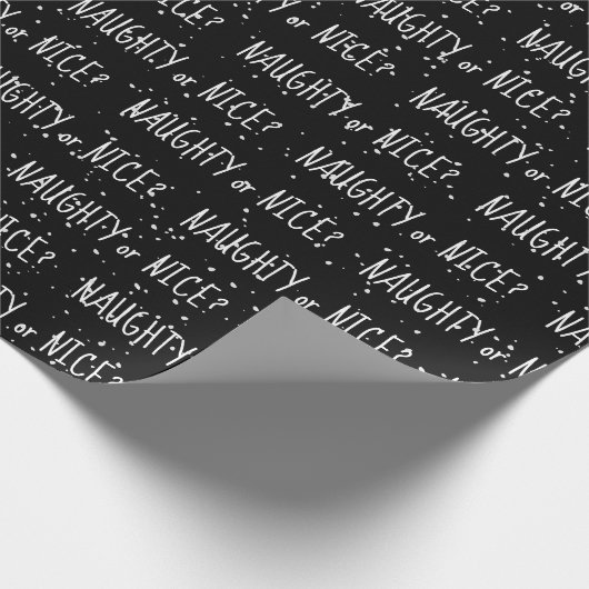 Weihnachts-NAUGHTY oder ICE-Text auf Schneeflocken Geschenkpapier (Ecke)