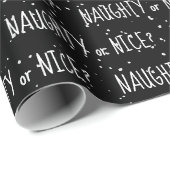 Weihnachts-NAUGHTY oder ICE-Text auf Schneeflocken Geschenkpapier (Rolleneckpunkt)