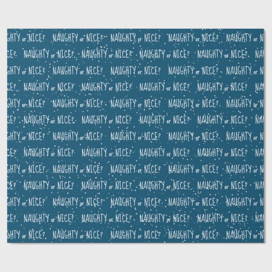 Weihnachts-NAUGHTY oder ICE-Text in Schneeflocken Geschenkpapier (Flach)