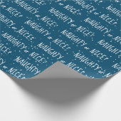 Weihnachts-NAUGHTY oder ICE-Text in Schneeflocken Geschenkpapier (Ecke)