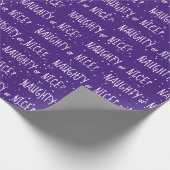 Weihnachts-NAUGHTY oder ICE-Text in Schneeflocken Geschenkpapier (Ecke)