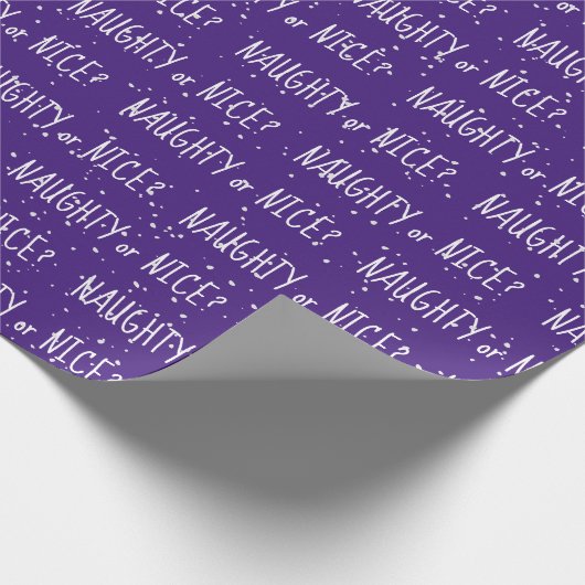 Weihnachts-NAUGHTY oder ICE-Text in Schneeflocken Geschenkpapier (Ecke)