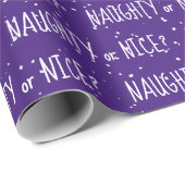 Weihnachts-NAUGHTY oder ICE-Text in Schneeflocken Geschenkpapier (Rolleneckpunkt)