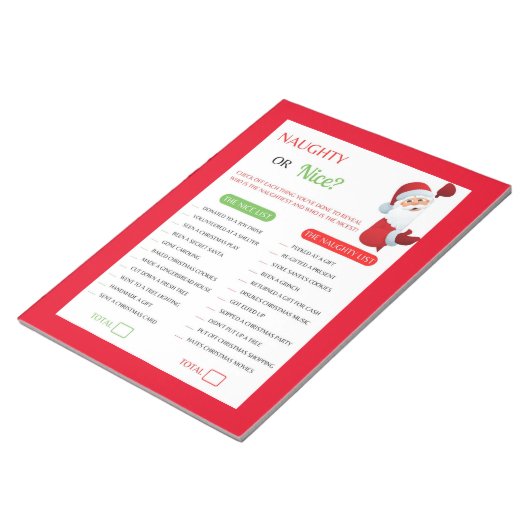Weihnachts-Naughty oder Nice Game Notizblock (angewinkelt)