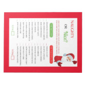 Weihnachts-Naughty oder Nice Game Notizblock (Vorderseite)