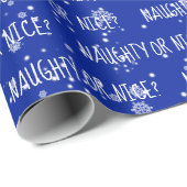 Weihnachts-NAUGHTY- ODER NICE-Text auf blau Geschenkpapier (Rolleneckpunkt)