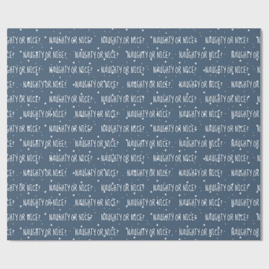 Weihnachts-NAUGHTY- ODER NICE-Text auf Sternen Geschenkpapier (Flach)