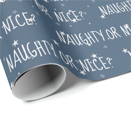 Weihnachts-NAUGHTY- ODER NICE-Text auf Sternen Geschenkpapier (Rolleneckpunkt)