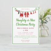 Weihnachts-Naughty oder Nizza-Party Einladung (Stehend Vorderseite)