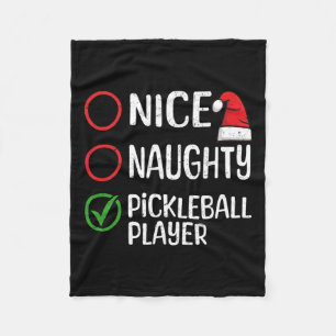 Weihnachts-Naughty-Pickleball-Player-Xmas-Liste Fleecedecke