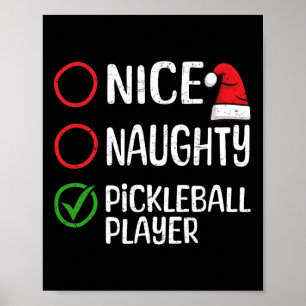 Weihnachts-Naughty-Pickleball-Player-Xmas-Liste Poster