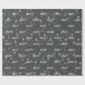 Weihnachts-NAUGHTY-Text in Schneeflocken Geschenkpapier (Flach)