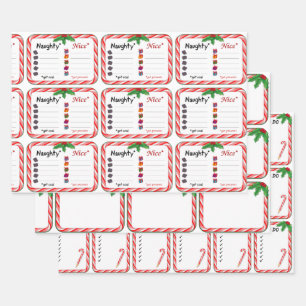 Weihnachts-Naughty und Nice Wrapping Paper Geschenkpapier Set