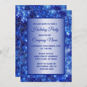 Weihnachts Navy Blue Sparkle Party Holidays Einladung (Vorne/Hinten)
