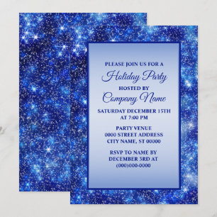 Weihnachts Navy Blue Sparkle Party Holidays Einladung