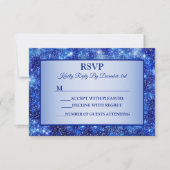 Weihnachts Navy Blue Sparkone Holidays RSVP Karte (Vorderseite)