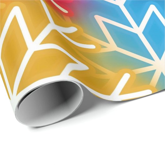 Weihnachts Neonschneeflocken Farbiges Muster Geschenkpapier (Rolleneckpunkt)