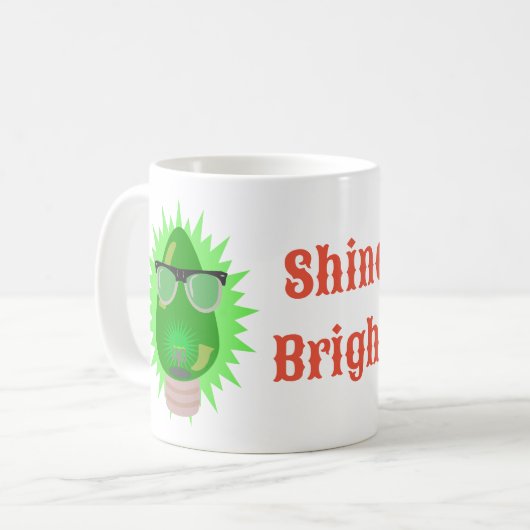 Weihnachts Nerd Bulb Fun Custom Holiday Joy Kaffeetasse (Vorderseite Links)