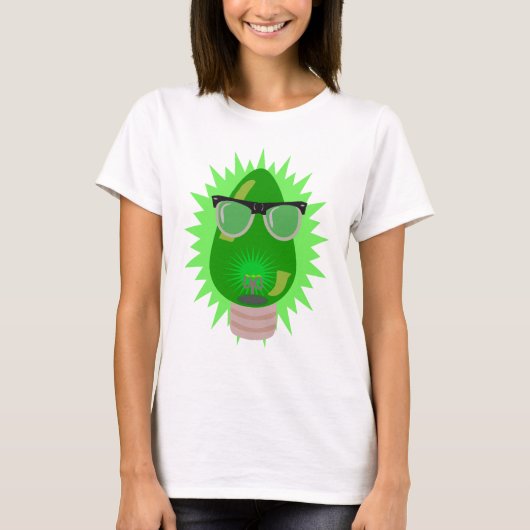 Weihnachts Nerd Cartoon Custom Holiday Bulle T-Shirt (Vorderseite)