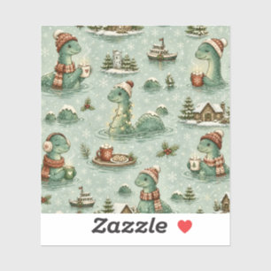 Weihnachts-Nessie Loch Ness Monster Cozy Kryptiden Aufkleber