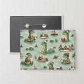 Weihnachts-Nessie Loch Ness Monster Cozy Kryptiden Button (Vorderseite/Rückseite)