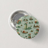 Weihnachts-Nessie Loch Ness Monster Cozy Kryptiden Button (Vorne & Hinten)