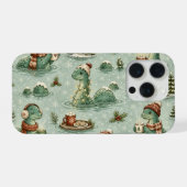 Weihnachts-Nessie Loch Ness Monster Cozy Kryptiden iPhone Hülle (Rückseite (Horizontal))