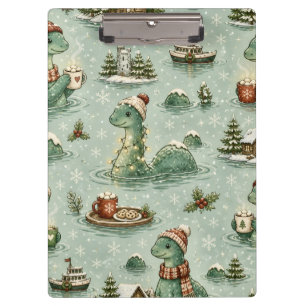 Weihnachts-Nessie Loch Ness Monster Cozy Kryptiden Klemmbrett