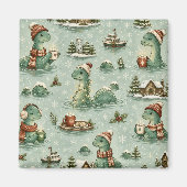 Weihnachts-Nessie Loch Ness Monster Cozy Kryptiden Magnet (Vorne)