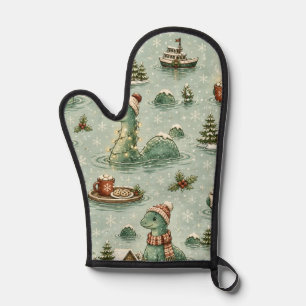Weihnachts-Nessie Loch Ness Monster Cozy Kryptiden Ofenhandschuh