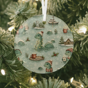 Weihnachts-Nessie Loch Ness Monster Cozy Kryptiden Ornament Aus Glas