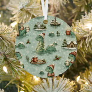 Weihnachts-Nessie Loch Ness Monster Cozy Kryptiden Ornament Aus Metall