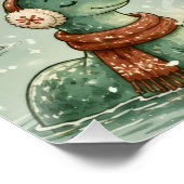 Weihnachts-Nessie Loch Ness Monster Cozy Kryptiden Poster (Ecke)