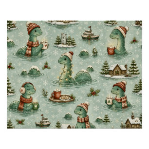 Weihnachts-Nessie Loch Ness Monster Cozy Kryptiden Poster