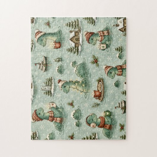Weihnachts-Nessie Loch Ness Monster Cozy Kryptiden Puzzle (Vertikal)