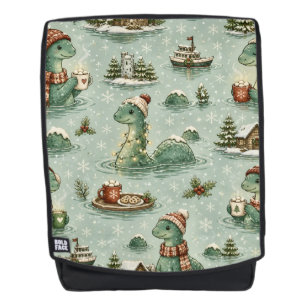 Weihnachts-Nessie Loch Ness Monster Cozy Kryptiden Rucksack