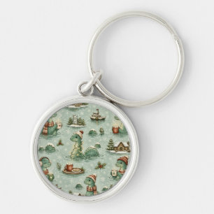 Weihnachts-Nessie Loch Ness Monster Cozy Kryptiden Schlüsselanhänger