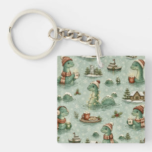 Weihnachts-Nessie Loch Ness Monster Cozy Kryptiden Schlüsselanhänger