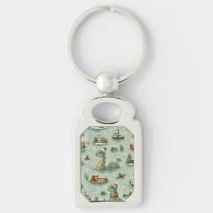 Weihnachts-Nessie Loch Ness Monster Cozy Kryptiden Schlüsselanhänger
