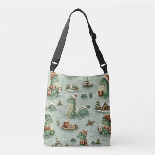Weihnachts-Nessie Loch Ness Monster Cozy Kryptiden Tragetaschen Mit Langen Trägern