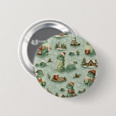 Weihnachts-Nessie Loch Ness Monster Gemütlich Kryp Button (Vorne & Hinten)