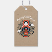 Weihnachts-Nest-Puppe Red Geschenkanhänger (Vorderseite)