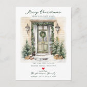 Weihnachts neue Zuhause Moving Ankündigungspostkarte (Vorderseite)