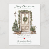 Weihnachts neue Zuhause Moving Ankündigungspostkarte (Vorderseite)