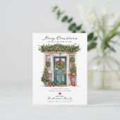 Weihnachts neue Zuhause Moving Ankündigungspostkarte (Stehend Vorderseite)